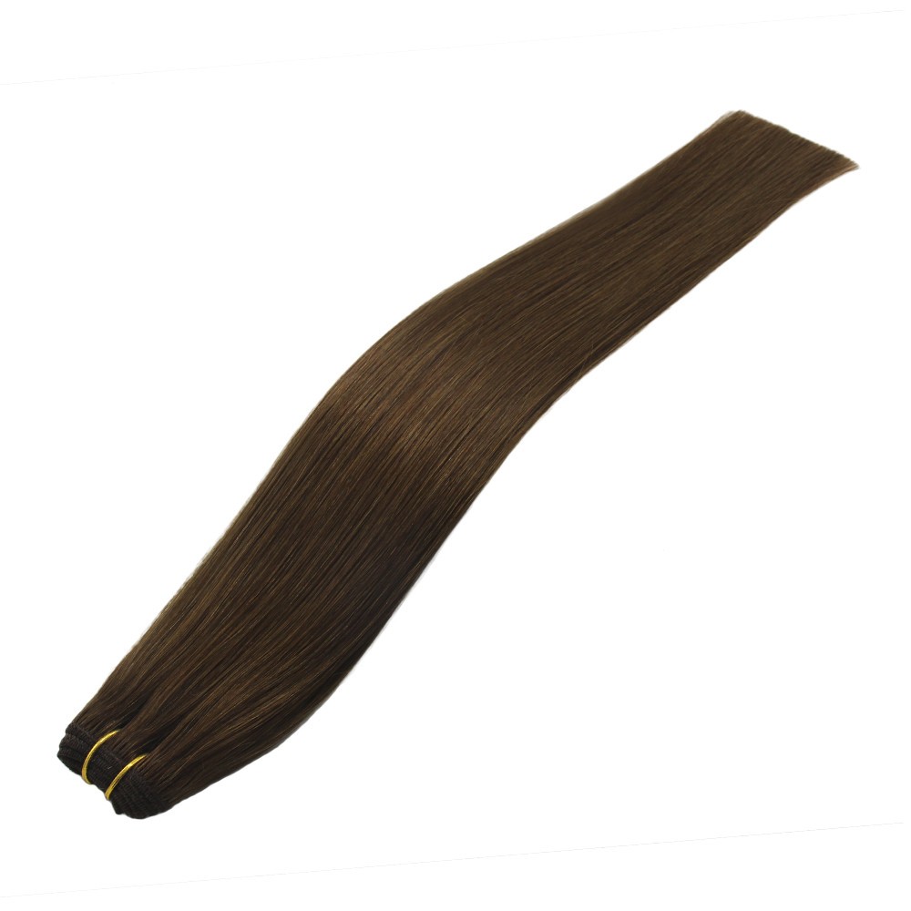100%Human Hair Weft Hair Extensions Double Weft Machine Stitching Remy Real Hair