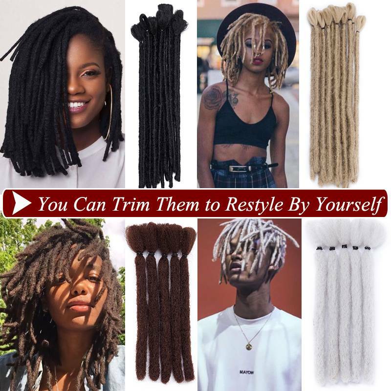 6″ 12″ Men’s Dreadlocks Crochet Braided Dreads Synthetic Hair Extensions Rough