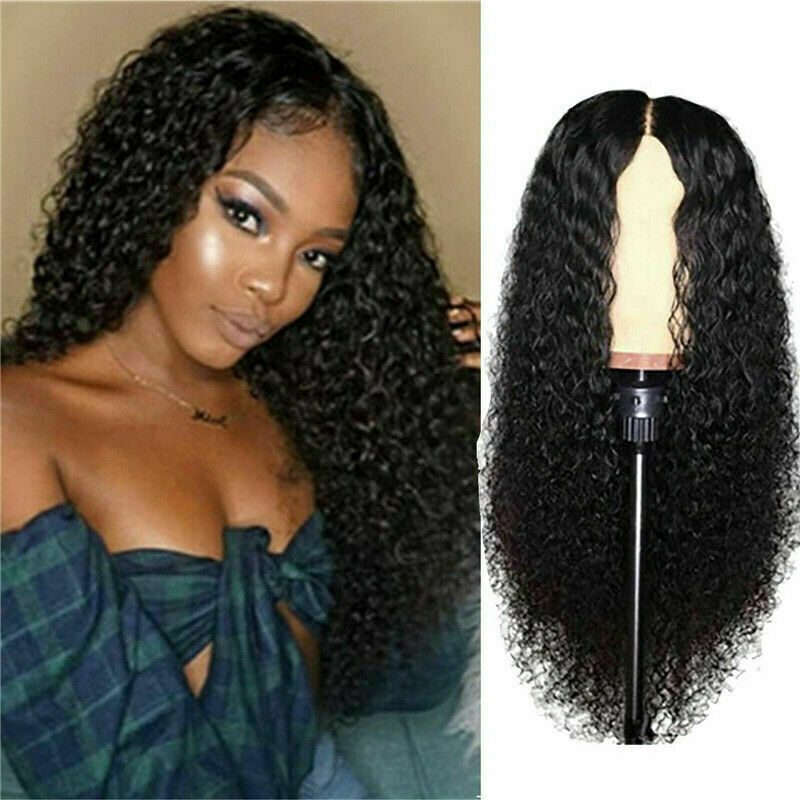 Human Hair Lace Front Wig Womens Brazilian Human Long Curly Wavy Hair Wigs 18″