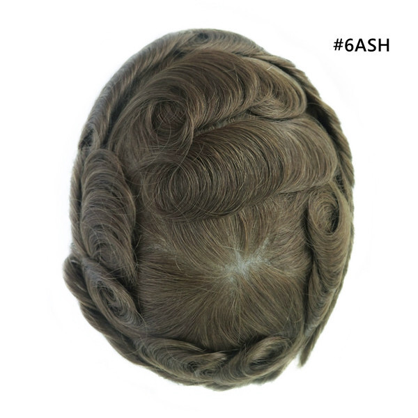 Mens Human Hair Replacement System Invisible Super Thin Skin Toupee Hairpiece7x9