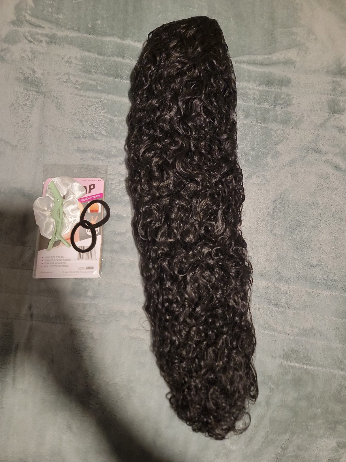 Curly Glueless Half Wig 26 inch Veralux™ Synthetic Fiber & Human Hair Blend #1B