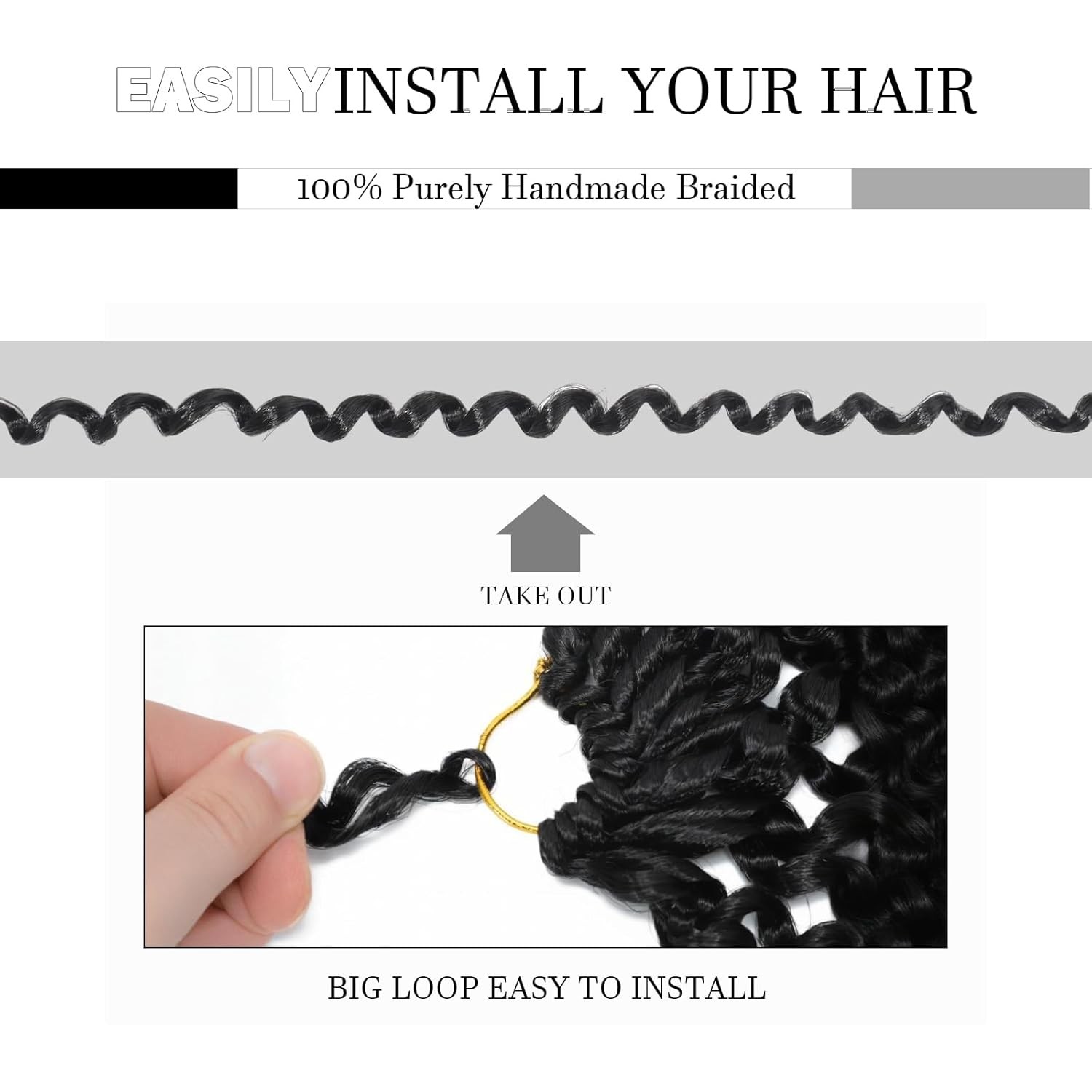 Passion Twist Hair 14 Inch 8 Packs Water Wave Crochet Hair Bohemian Braiding Hai