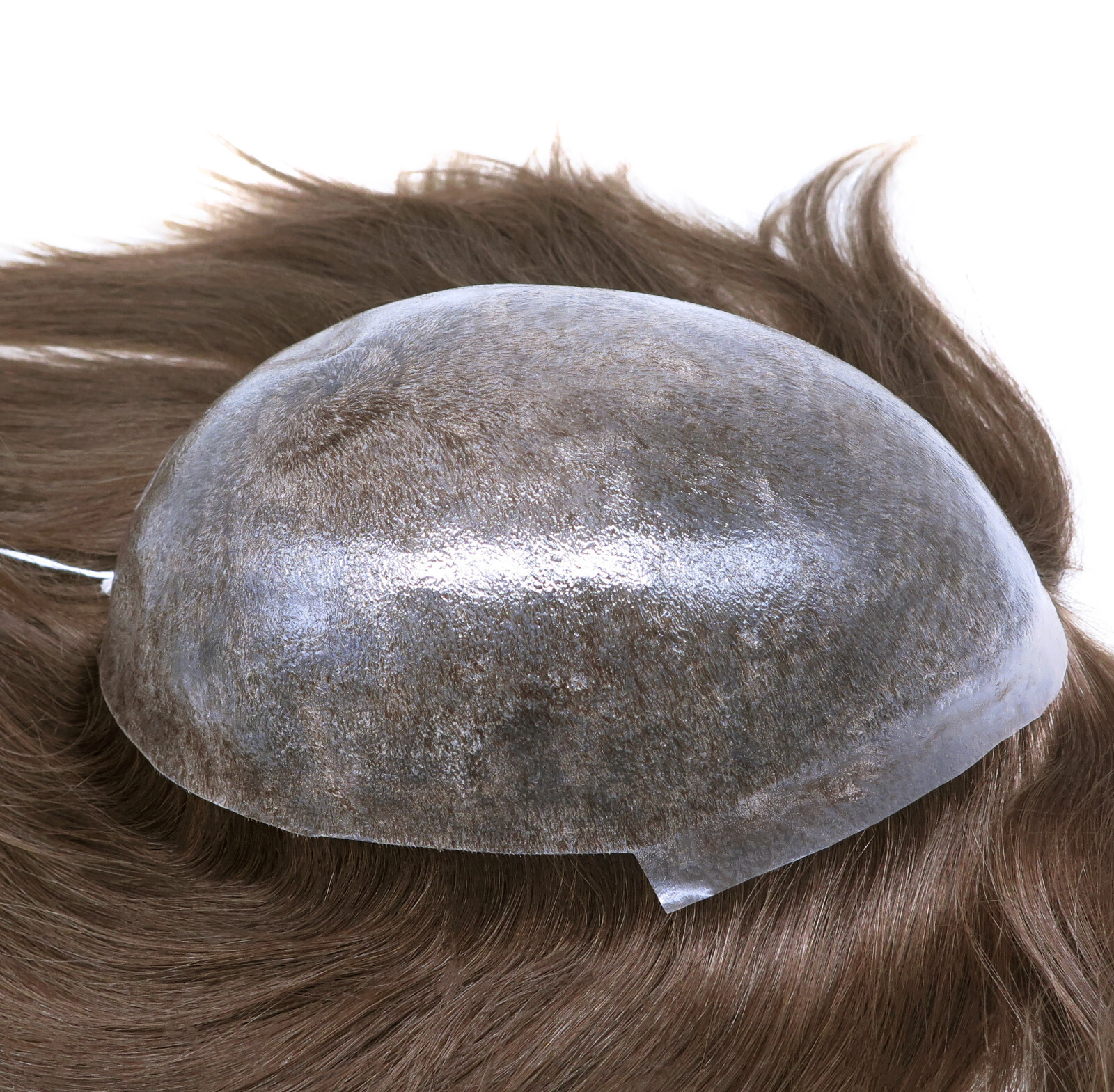 European Virgin Hair System Toupee Mens Injection Poly Skin Blonde Hairpiece #20