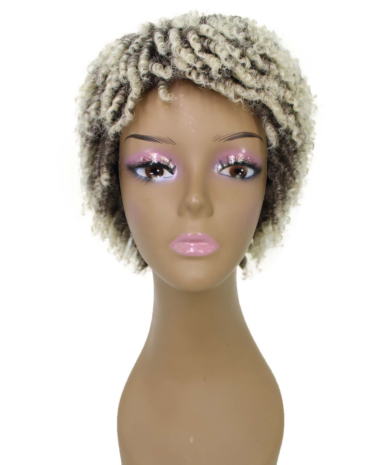 LUXLUXE Kayla Curly Locs 11″ Full Wig Full Cap Wig, Heat Resistant Fiber BF-0001