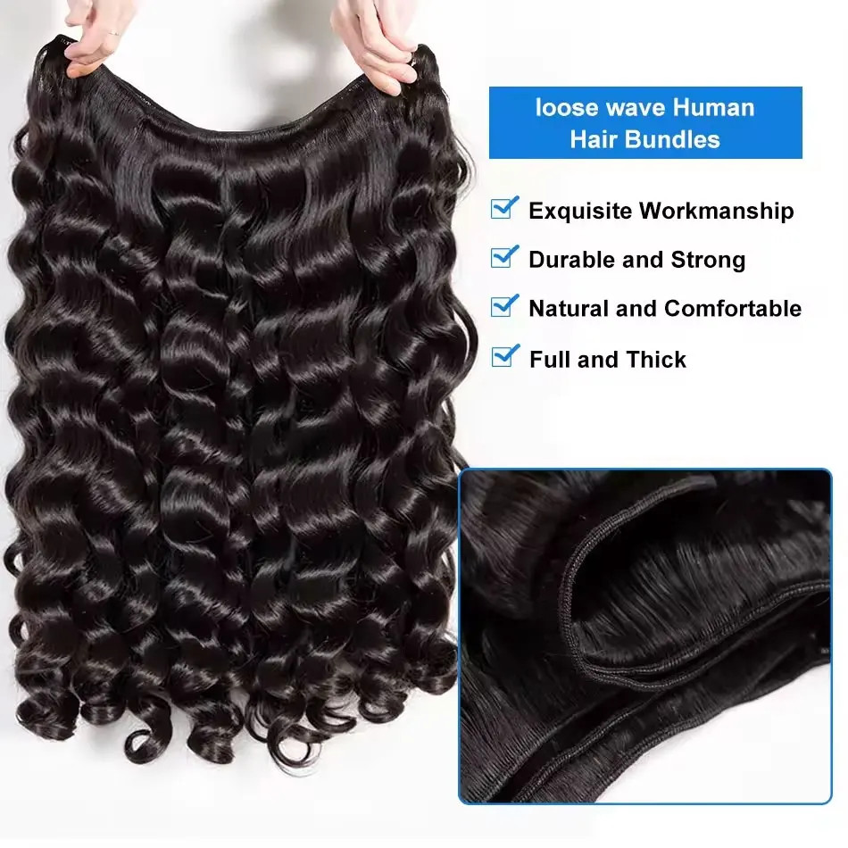 30 40 Inch Loose Wave Bundles 3 4 5Pcs Raw Virgin Unprocessed Human Hair