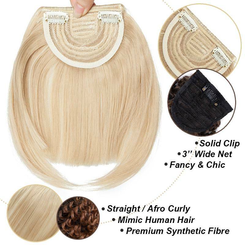 Real Thick Bangs Clip in Front Fringe AS Human Hair Extensions Fake Topper Bangs