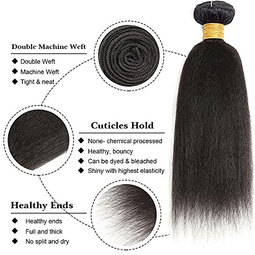 Yaki Straight Bundles Human Hair 32 32 32 Inch Kinky Straight Bundles #1B Nat…