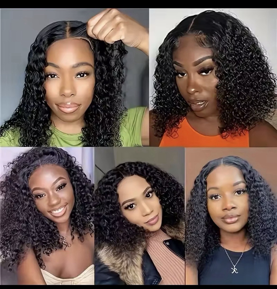 4×4 Glueless Human Hair Curly Bob Wig Black Lace Closure Free-Part Pre-Cut