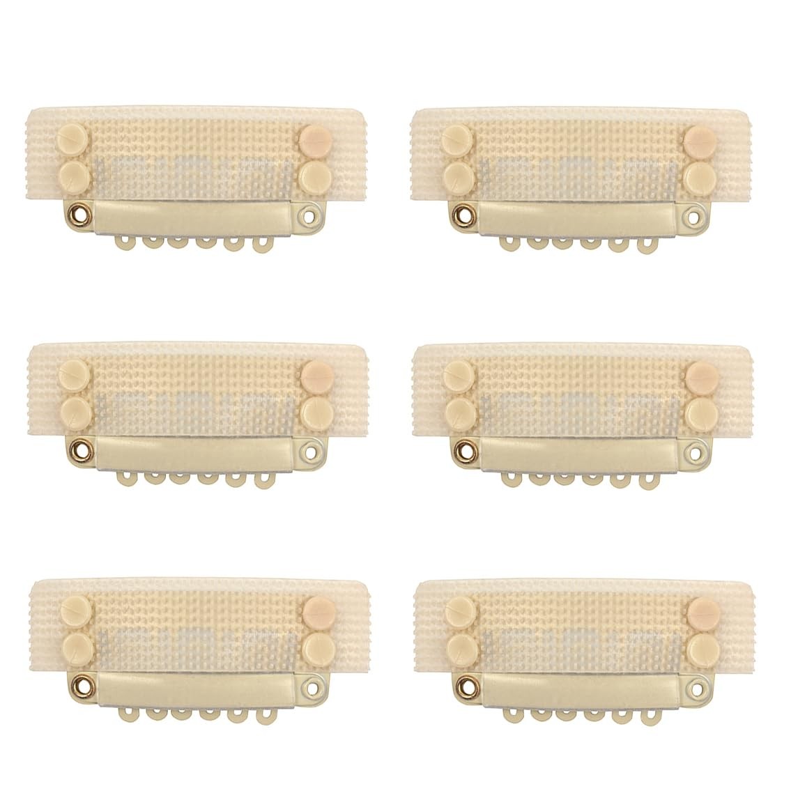 6 Pcs Stickable Clips U-Shape Snap Clip 32mm 6-Teeth Hair Extensions Clips fo…