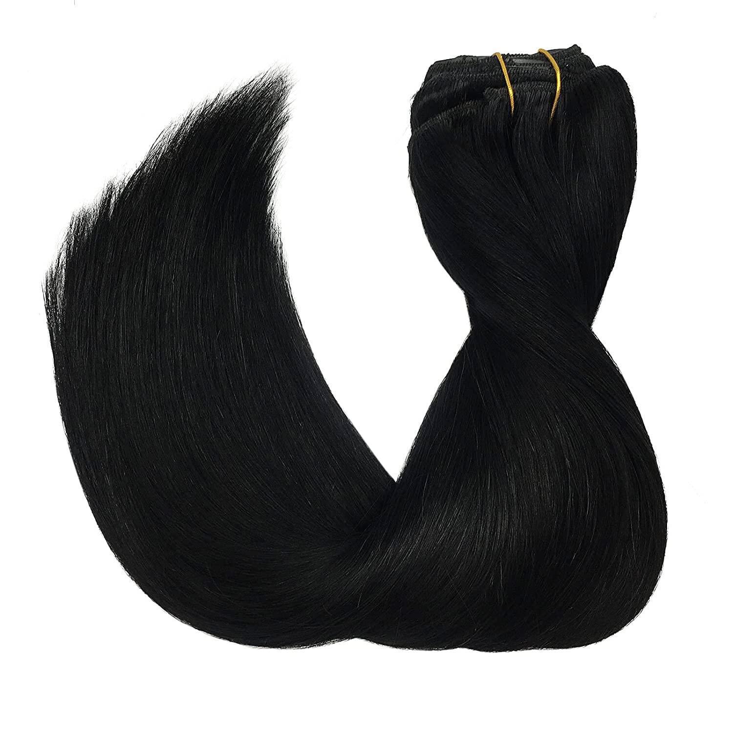 Clip in Hair Extensions Real Human Hair Double Lace Weft Clip-on Remy Hair 24In