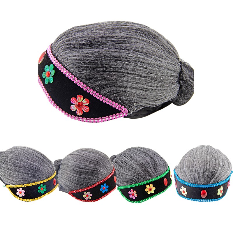 Matchmaker Headwear Yangge Dance Wig Stage Performance Props Cosplay Headgear.