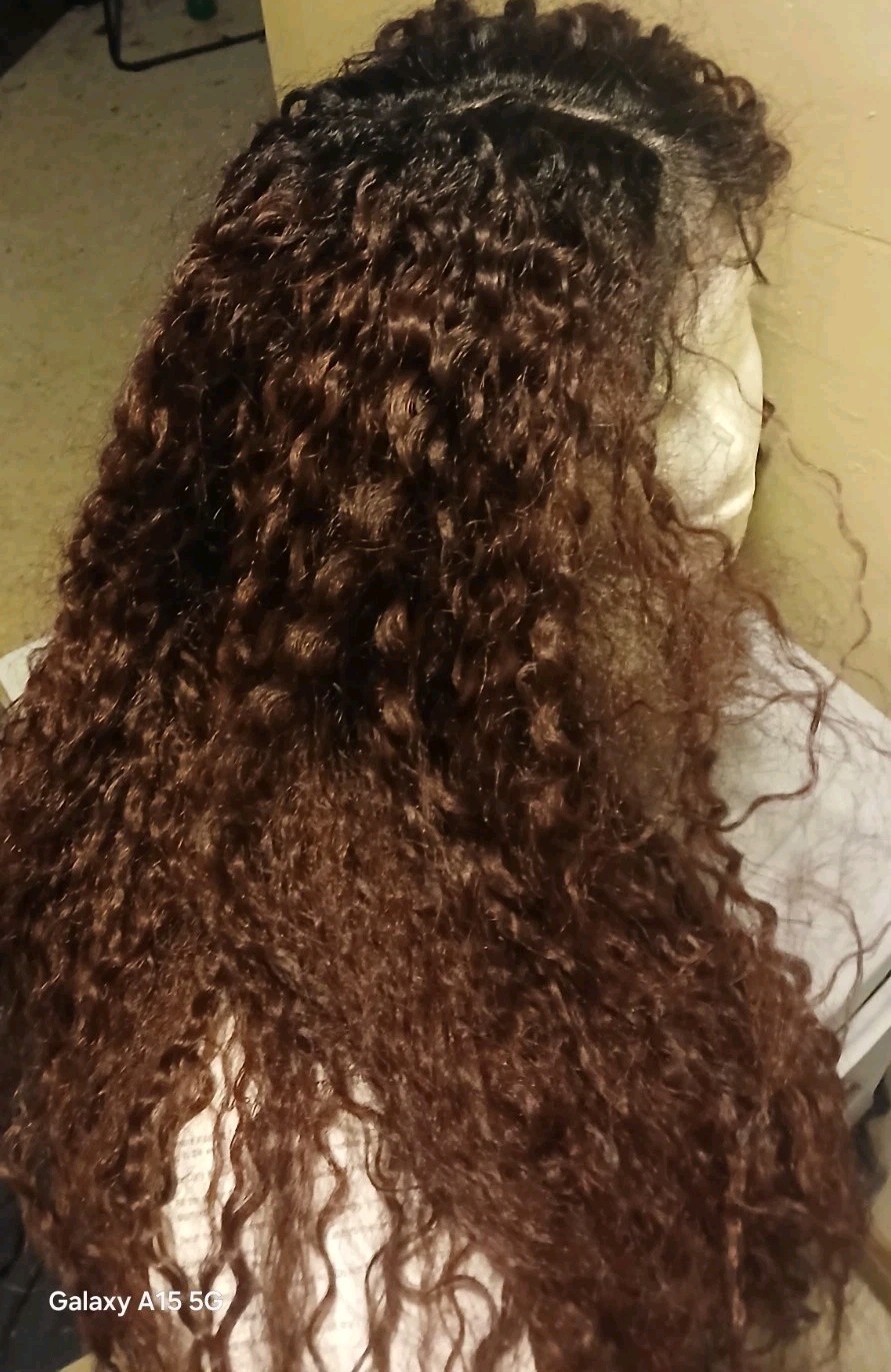 FREETRESS SYNTHETIC LACE FRONT FREEDOM PART Color 1B SR530 Long Curl Brown Red