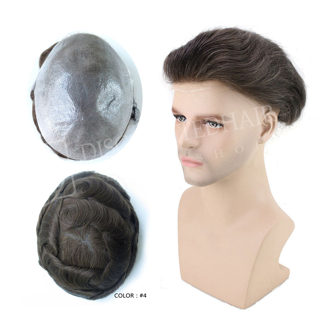 Toupee Hair Replacement System Hairpiece for Men Super Natural Ultra Thin Skin