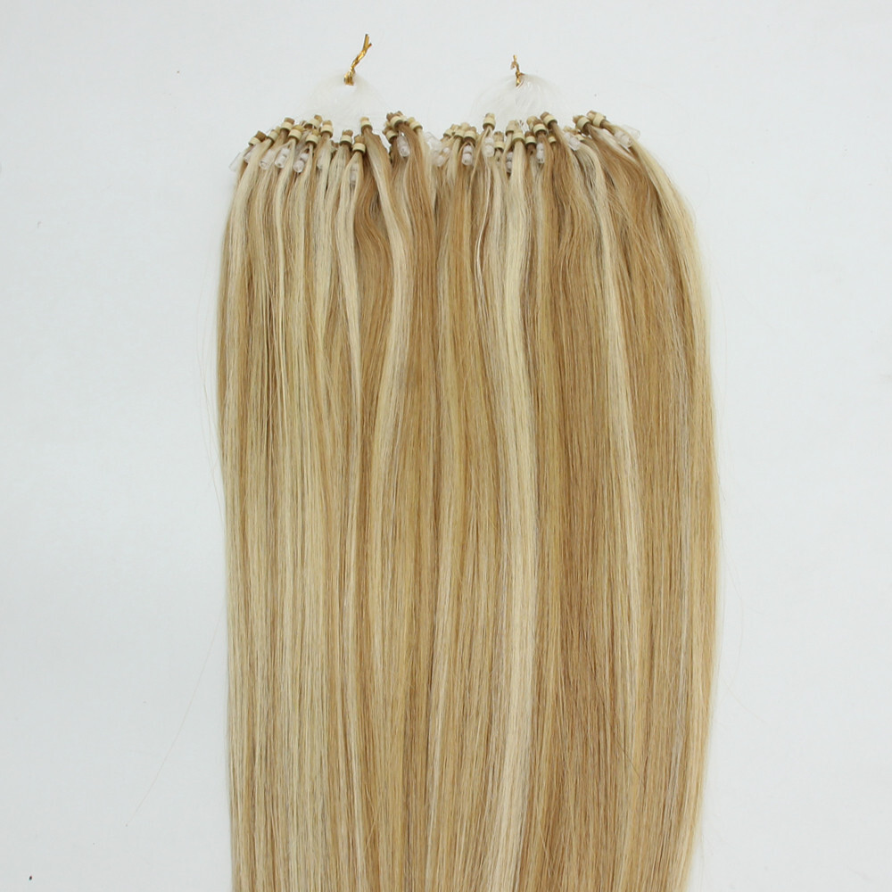 Micro Link Hair Extensions Loop Micro Ring Beads Tip Real Remy Human Hair16-26in