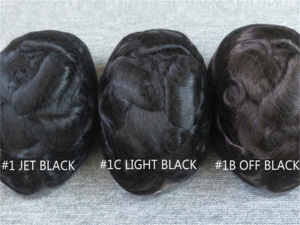 Full Poly Skin Mens Toupee Injected PU Human Hair System Replacement Wig for Men
