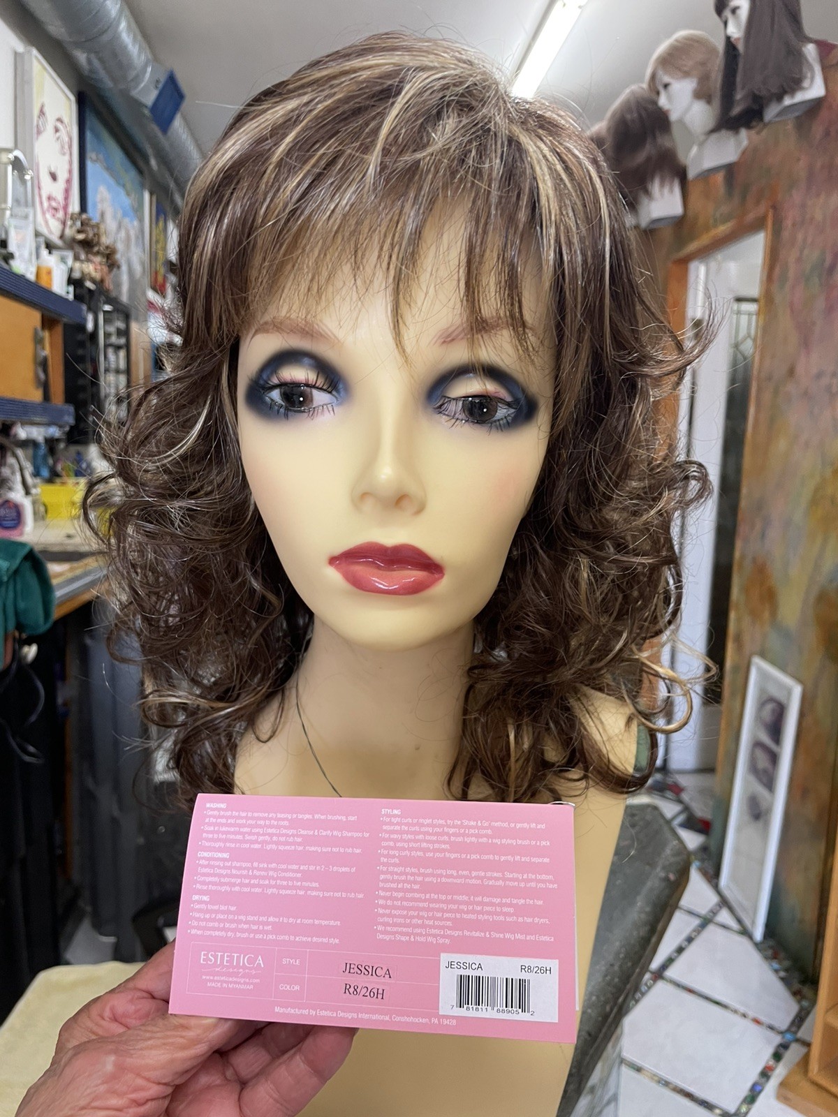 JESSICA WIG Estetica R8/26H Gold Brown+GoldBlond Hi Stretch Capless-Open Wefted