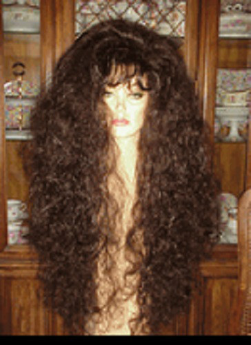 SIN CITY WIGS EXTRA LONG DARK BROWN WAVY SCRUNCHY CURLS THICK SEXY HOT DANCER