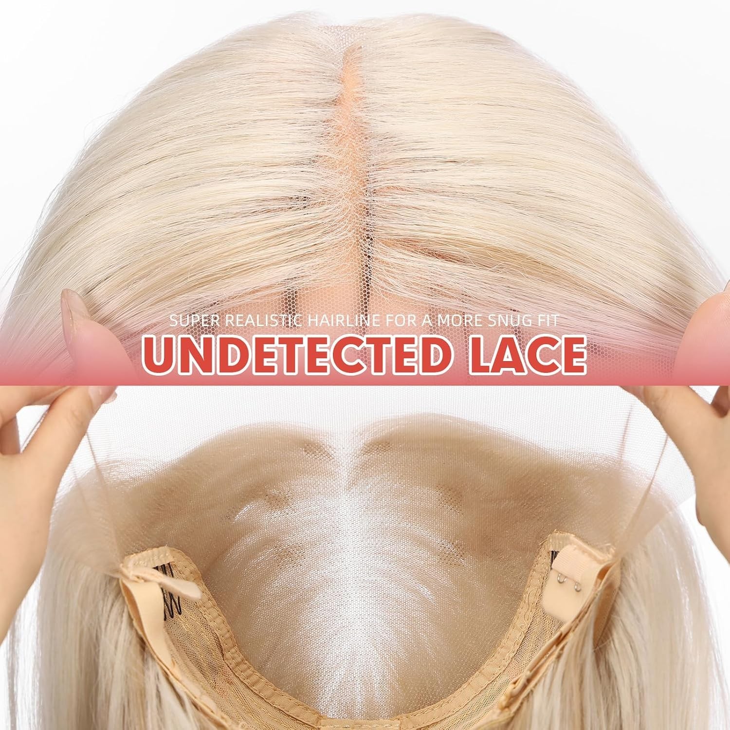 HD Blonde Lace Front Human Hair Blend Straight Wigs
