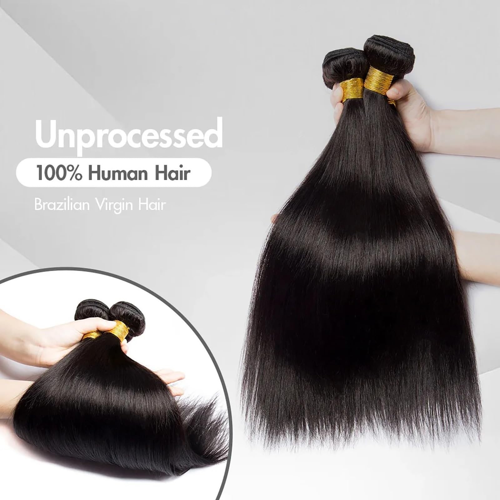 16-22 Inch Straight Human Hair Bundles – 100% Unprocessed Virgin Extensions, Thi