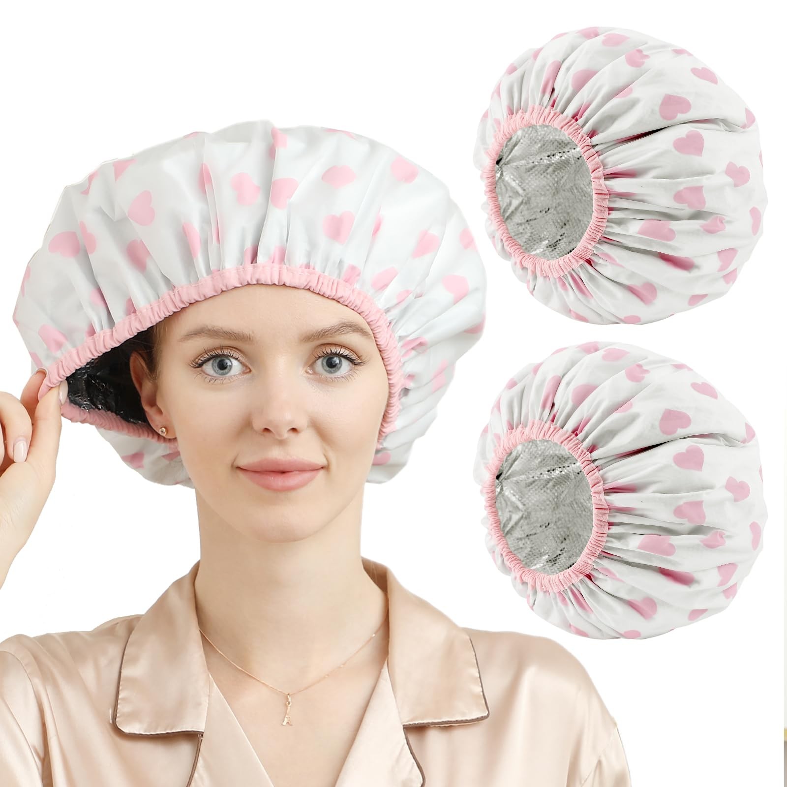 YIZIJIZI 2 Pieces Heat Cap for Deep 12.6 *12.6*0.8 Inch, White pink