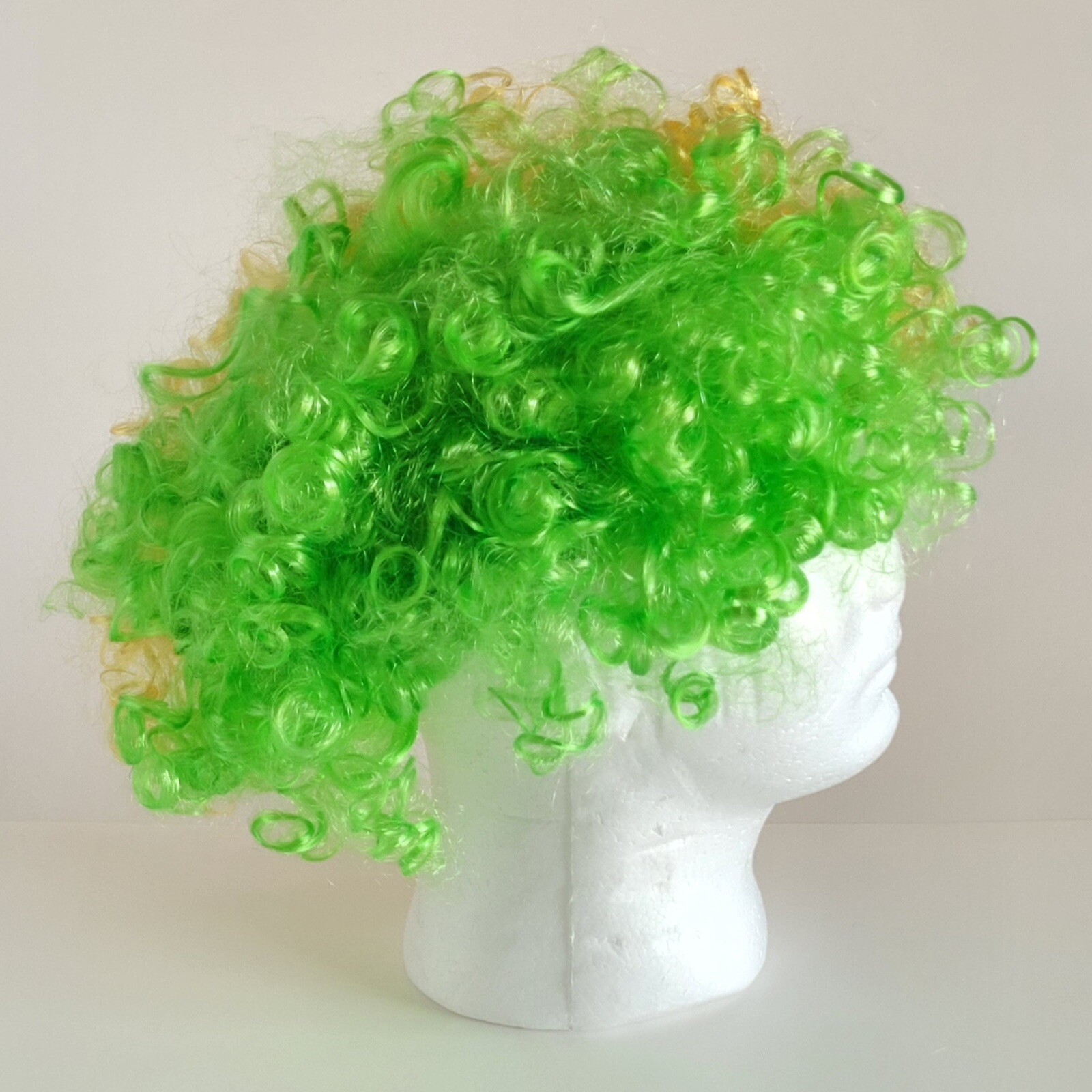 Brasil Brazil Flag-Inspired Jumbo Afro Wig Vibrant Green & Yellow Synthetic New