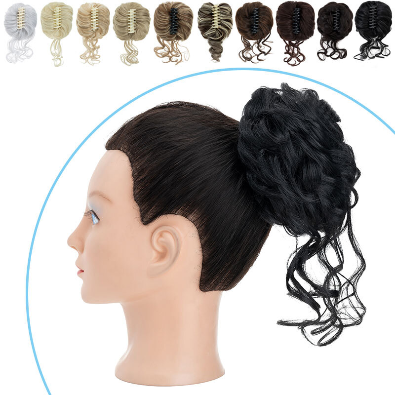 THICK Scrunchie Updo Natural Messy Bun Curly Hairpiece Claw Clip Hair Extension