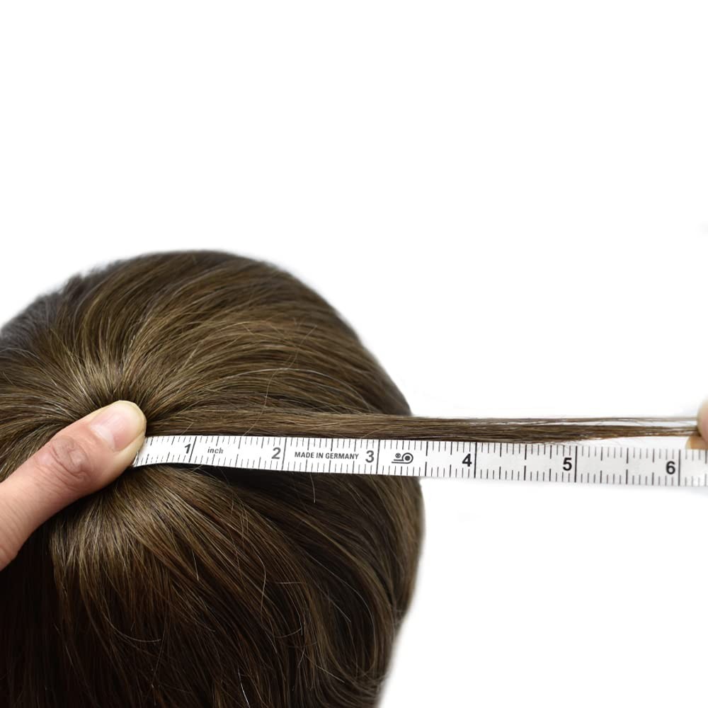 Mens Toupee Ultra Thin Skin Hair Replacement System Invisible V-Loop Hair Piece