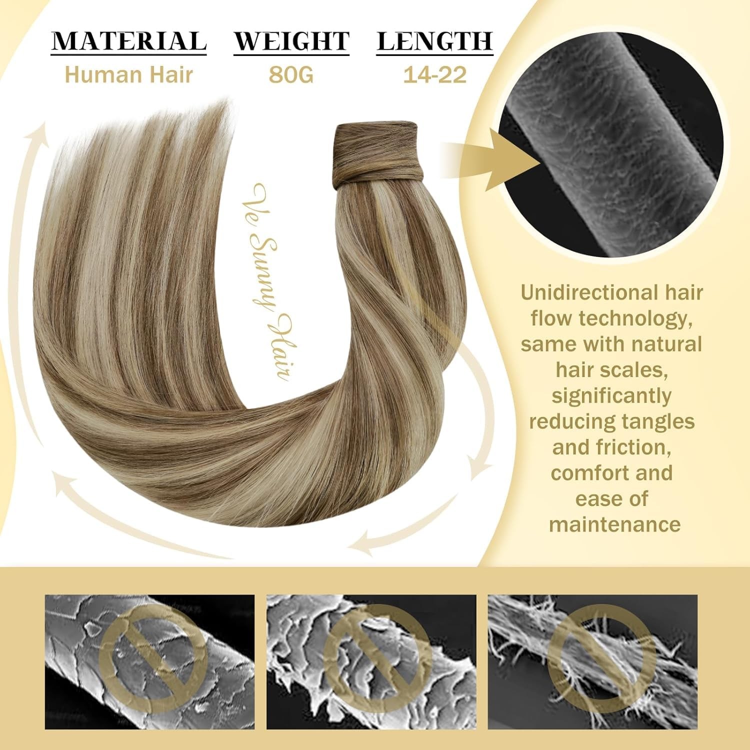 Sunny Hair PONYTAIL 14in Light Brown / Platinum Blonde Hair Extensions