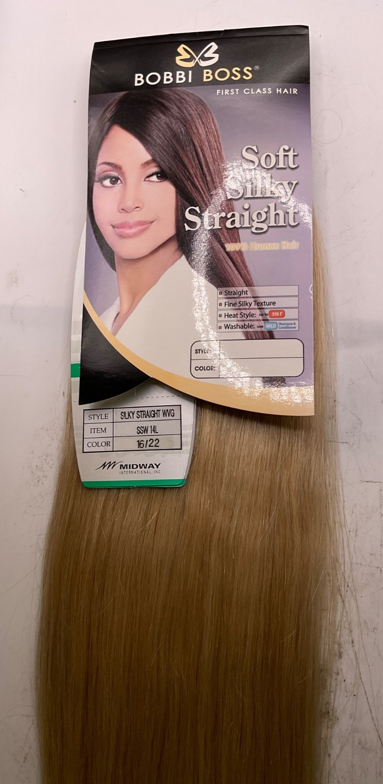 Bobbi Boss Soft Silky Straight 100% Human Hair Item: SSW 14L Color: 16/22