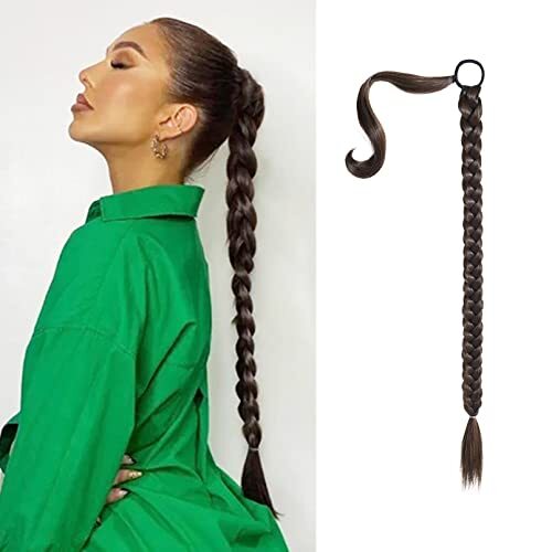 Upgraded 1PCS 20 Inch (After Braided 16 Inch) 110 Gram Dark Chocolate Brown