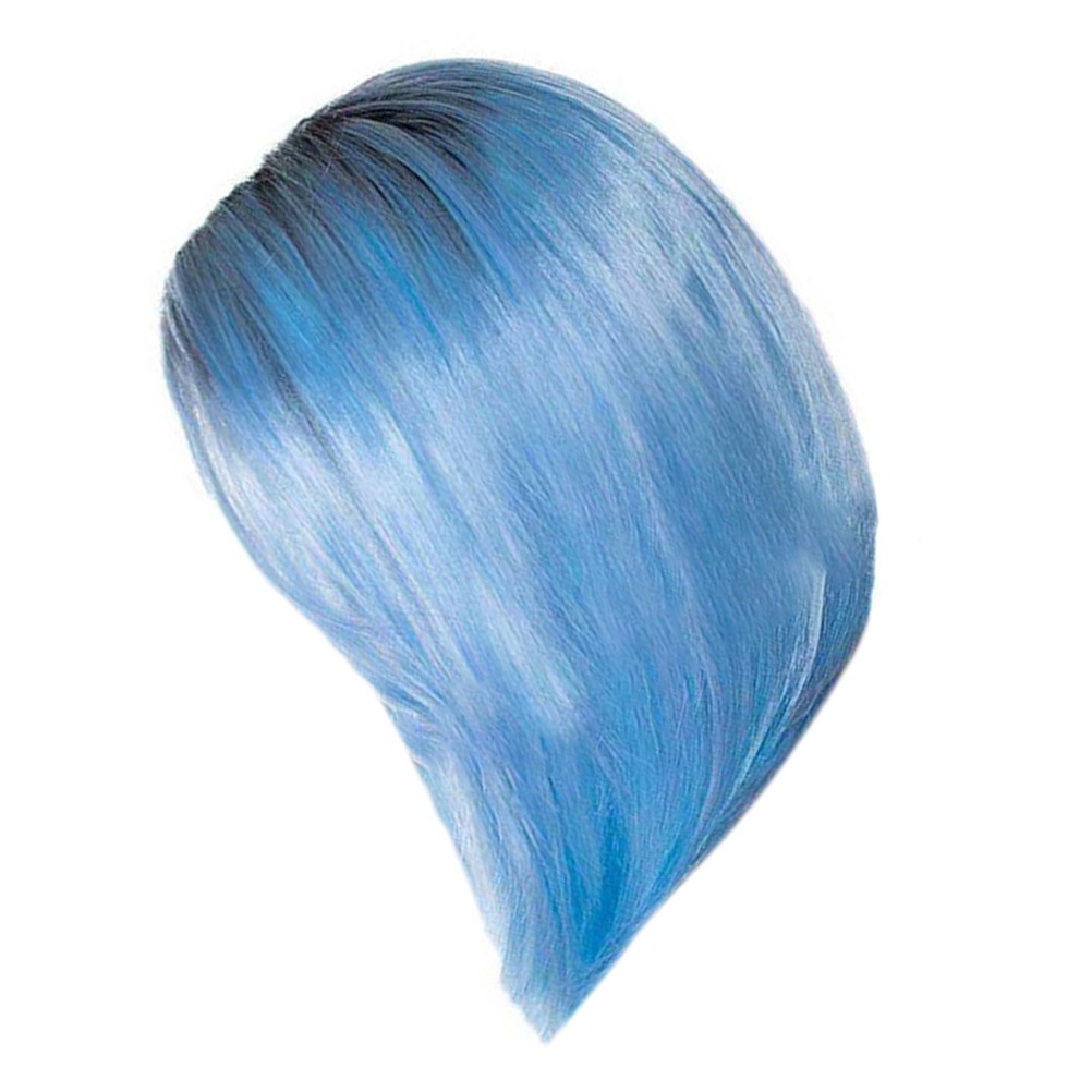 1Pc High Temperature Wire Wig For Cosplay Blue Short Straight Fashion Wig