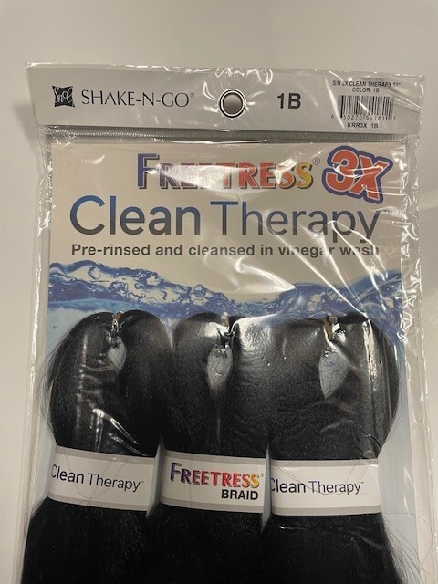Freetress Clean Therapy Pre-rinsed and cleansed in vinegar wash color 1B 52in
