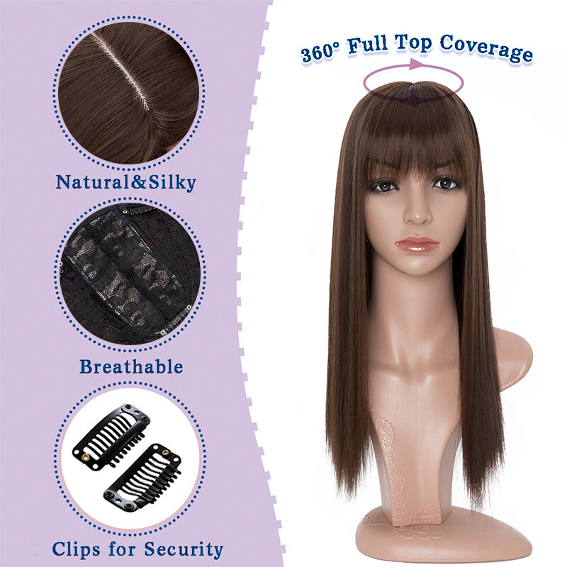 NEW Natural Toupee False Hairpiece Clip In As Human Hair Extensions Topper Wavy