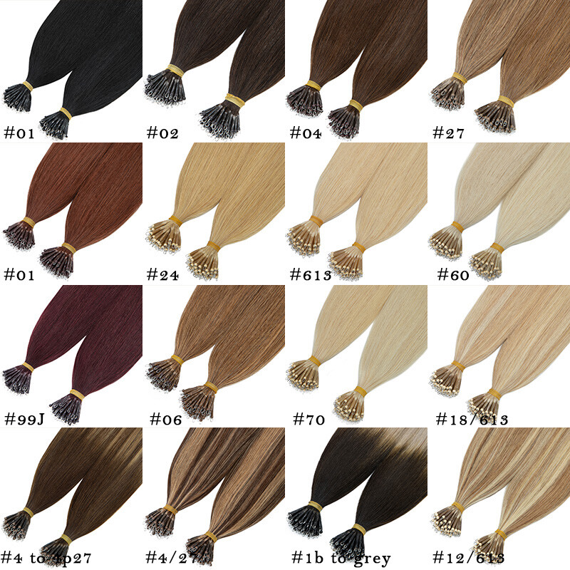 HIGHLIGHT Nano Beads Nano Ring Tip Human Hair Extensions 100% Real Remy Thick 1G