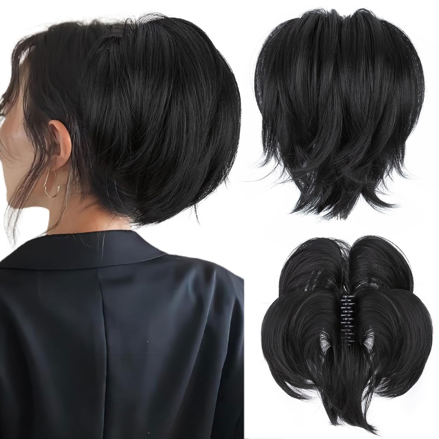 Short 8″ Claw Ponytail Piece Clip in on Pony Tail Hair Extensions Real as Human