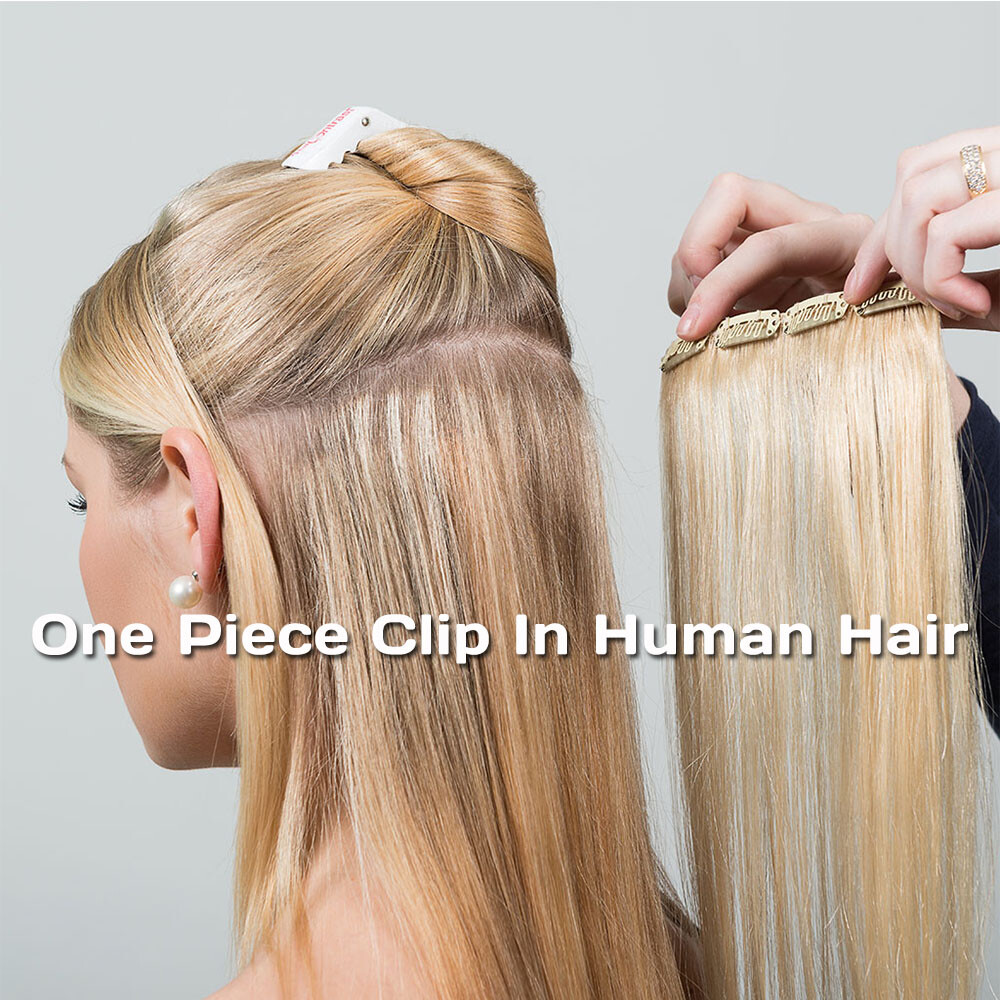 100% Soft 100% Remy One Piece Clip in Real Human Hair Ectensions 3/4 Full Head