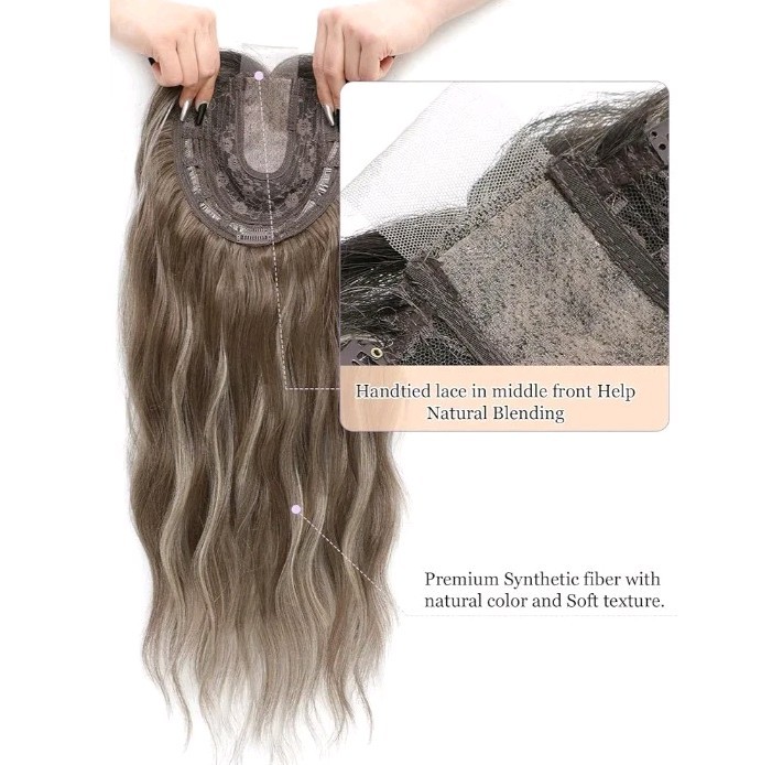 PANEWAY Hair Topper for Women 20 Inch Wavy Synthetic Fiber Topper with…82