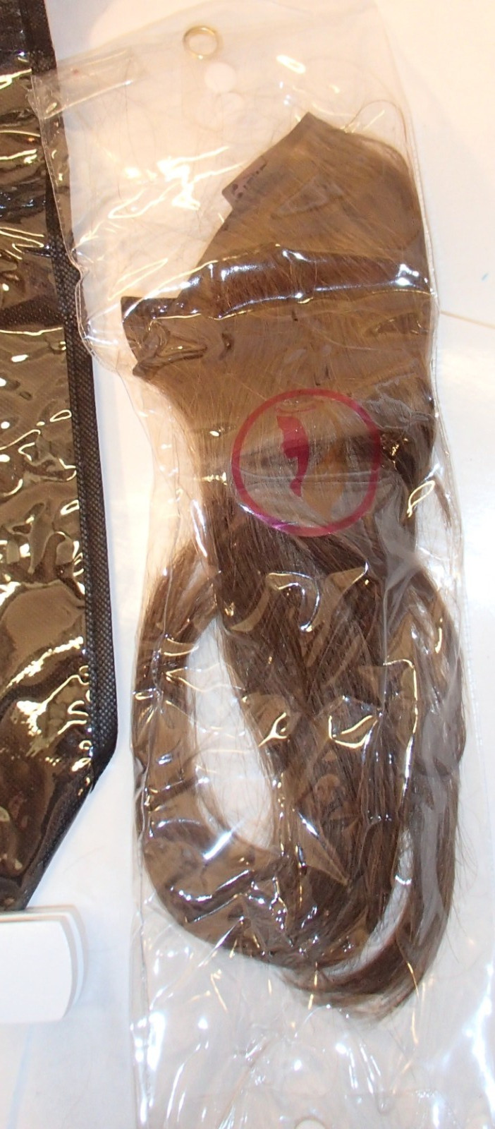Hidden Crown Seamless CrownClip Human Hair Extensions #2 Brown 12” NEW Kit