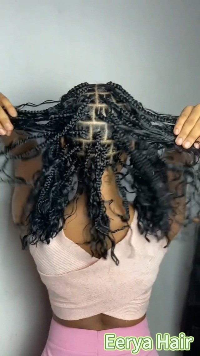 Long Curly Braiding Hair 18″ Deep Ocean Wave Crochet Hair for Boho Braids – 4 Pa