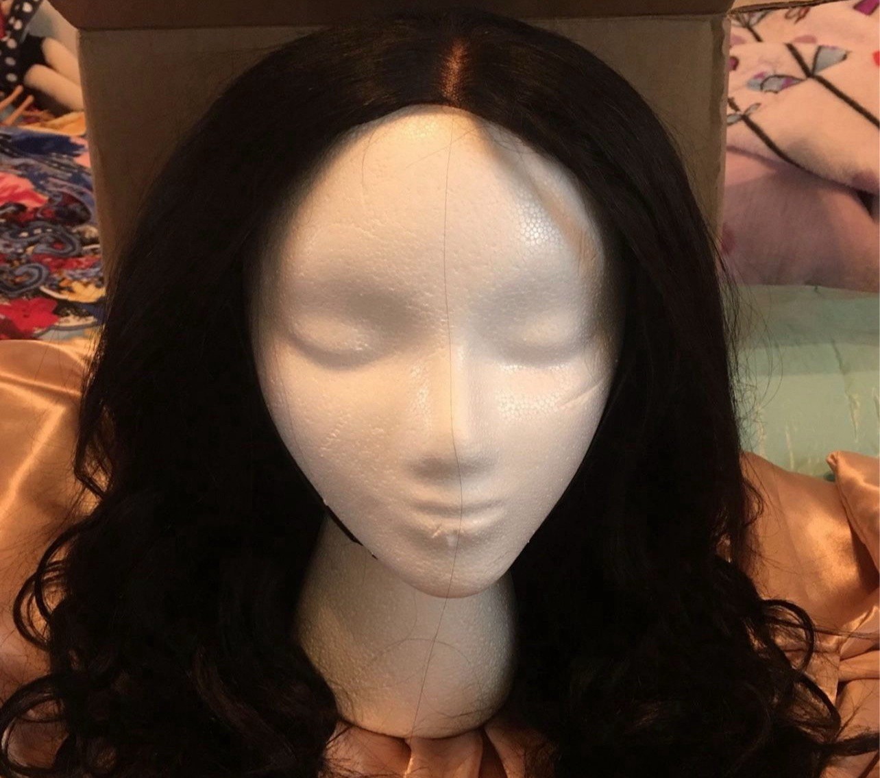 Glueless Natural Soft Wavy Wig with Clips & strap