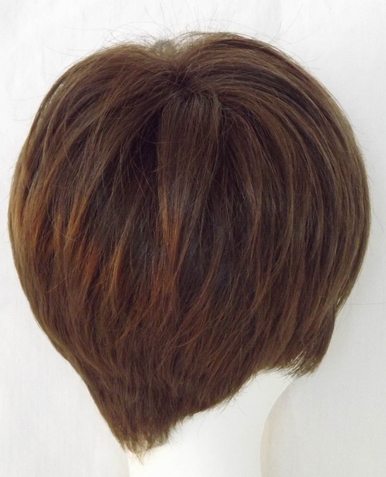 BEAUTIFUL MADAME Women’s Short Brown Hair Fake Head Wig @#