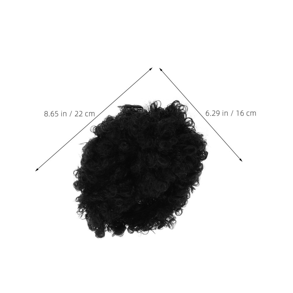 2Pcs Durable Afro Curly Synthetic Wigs Black Natural Style for Women