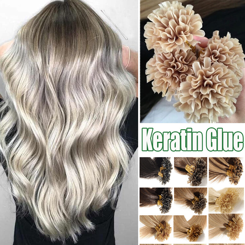 22″ 24″ 1G/S U Nail Tip Human Remy Hair Extensions Full Head Pre Bonded Keratin