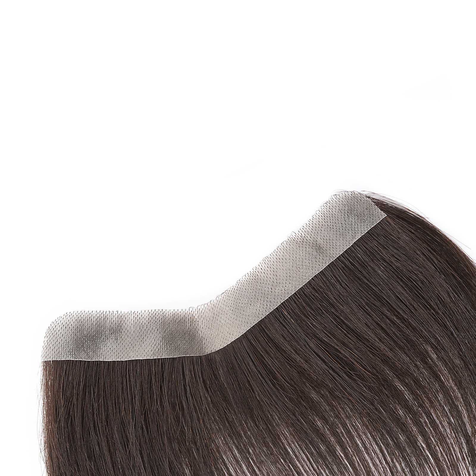 Mens Toupee Human Hair Replacement System V-loop Super Thin PU Skin Hairpiece US