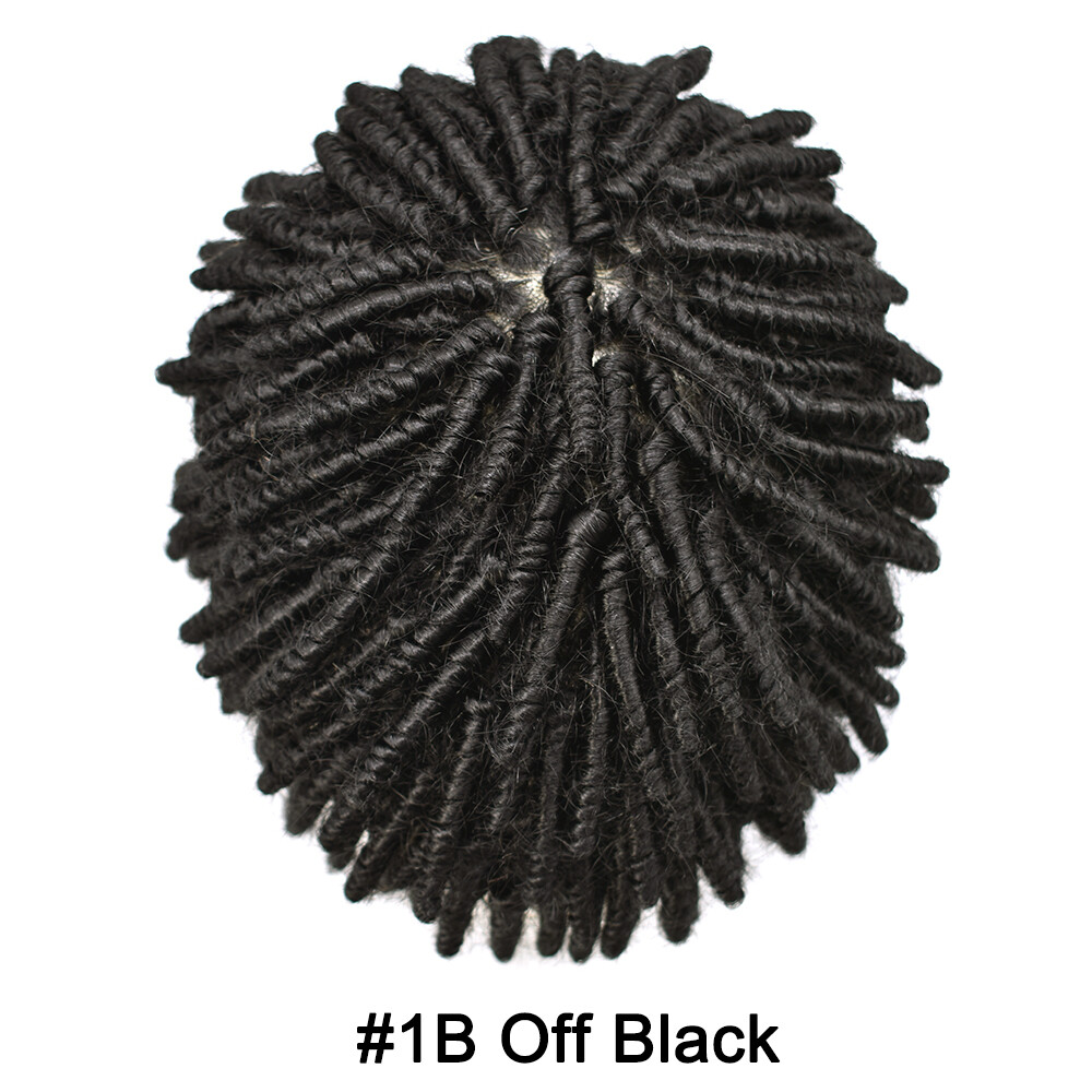 Afro Kinky Twist Crochet Braids Hair for Men Human Hair Piece System Mens Wigs