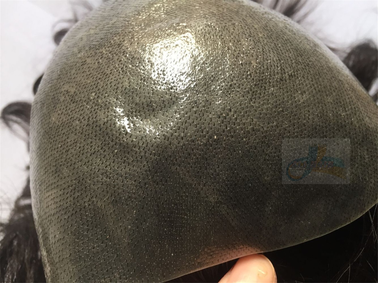 Mens Human Hair Replacement Hairpieces Toupee Poly Skin Lace Center Hair System