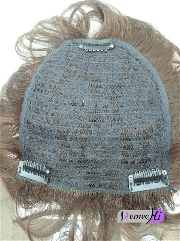 Soft 100% human hair bang air bangs topper hairpiece curly hair clip in topper