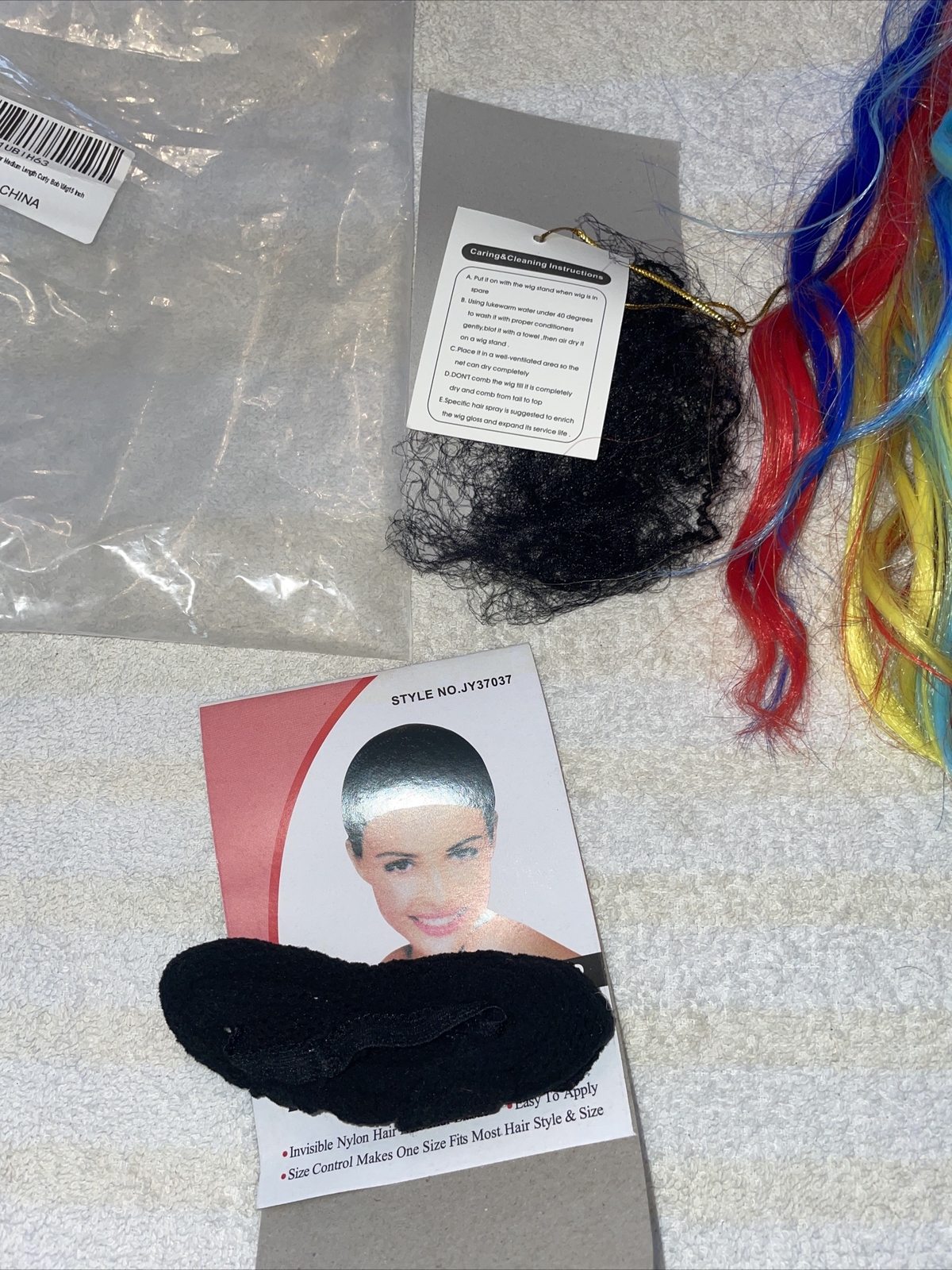one ustar womens cosplay multicolor med length curly bob wig 15”