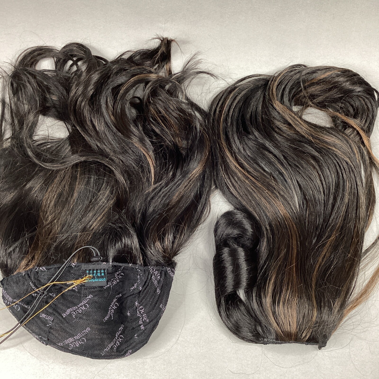 Converti-Cap + Wrap Pony Kiss & Tell #S1B/30 Black Brown Premium Synthetic Wig
