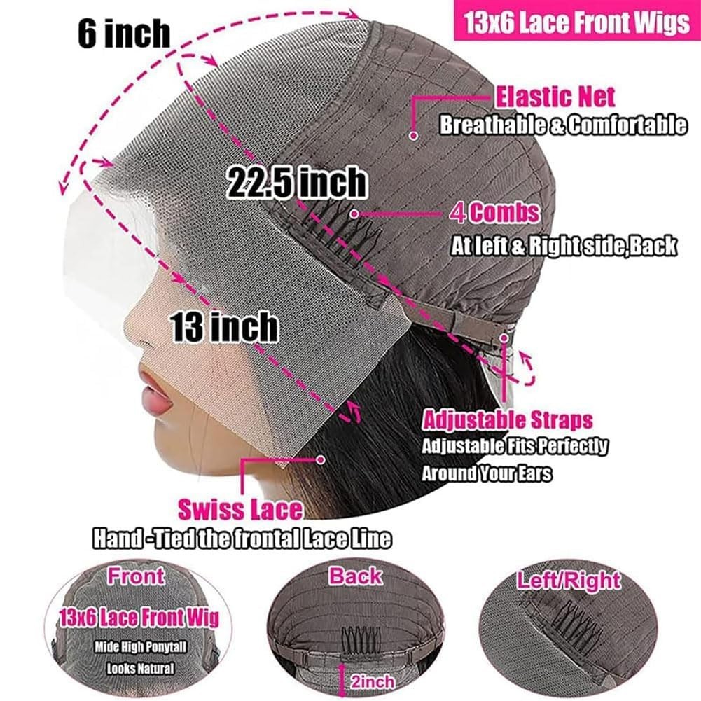 30″ Deep Wave Lace Front Wig – 200 Density, HD Transparent, Pre-Plucked Curly Ha